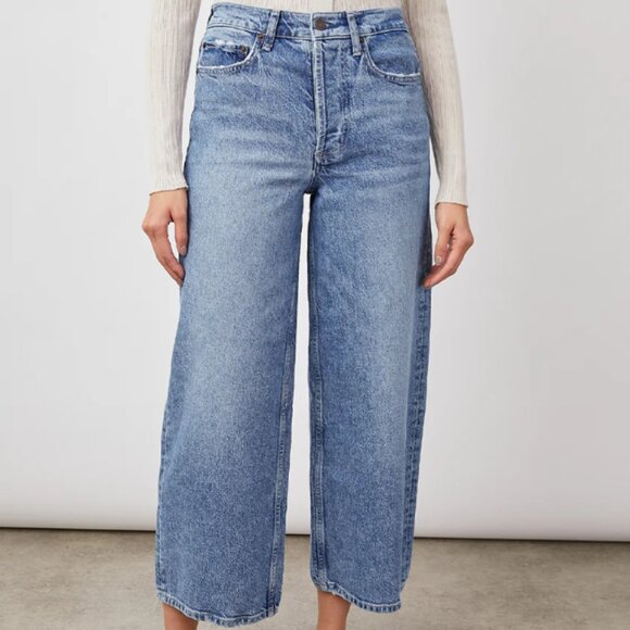 Rails Denim - NWT Rails The Getty Crop | High Rise Cropped Wide Leg Mid-Wash Jean | Size 24